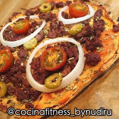 Pizza proteica de ternera