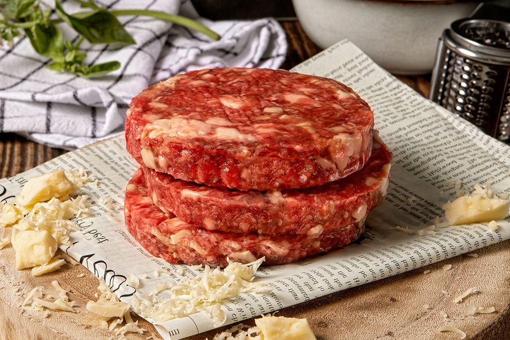 Hamburguesas de ternera con queso (4uds x 120g)