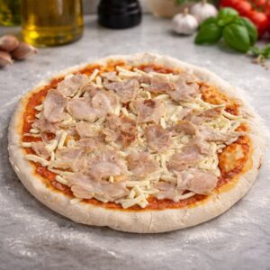 Pizza sana con Kebab de pollo con Salsa Yogurt de Natur Pizza